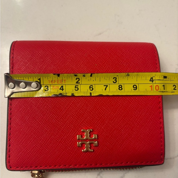 Tory Burch Vibrant Red Wallet with Gold Accent - Picture 7 of 8
